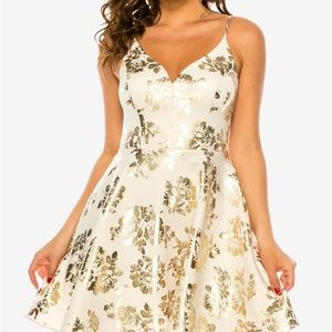 B. Darlin Juniors Metallic-Print Scuba Dress